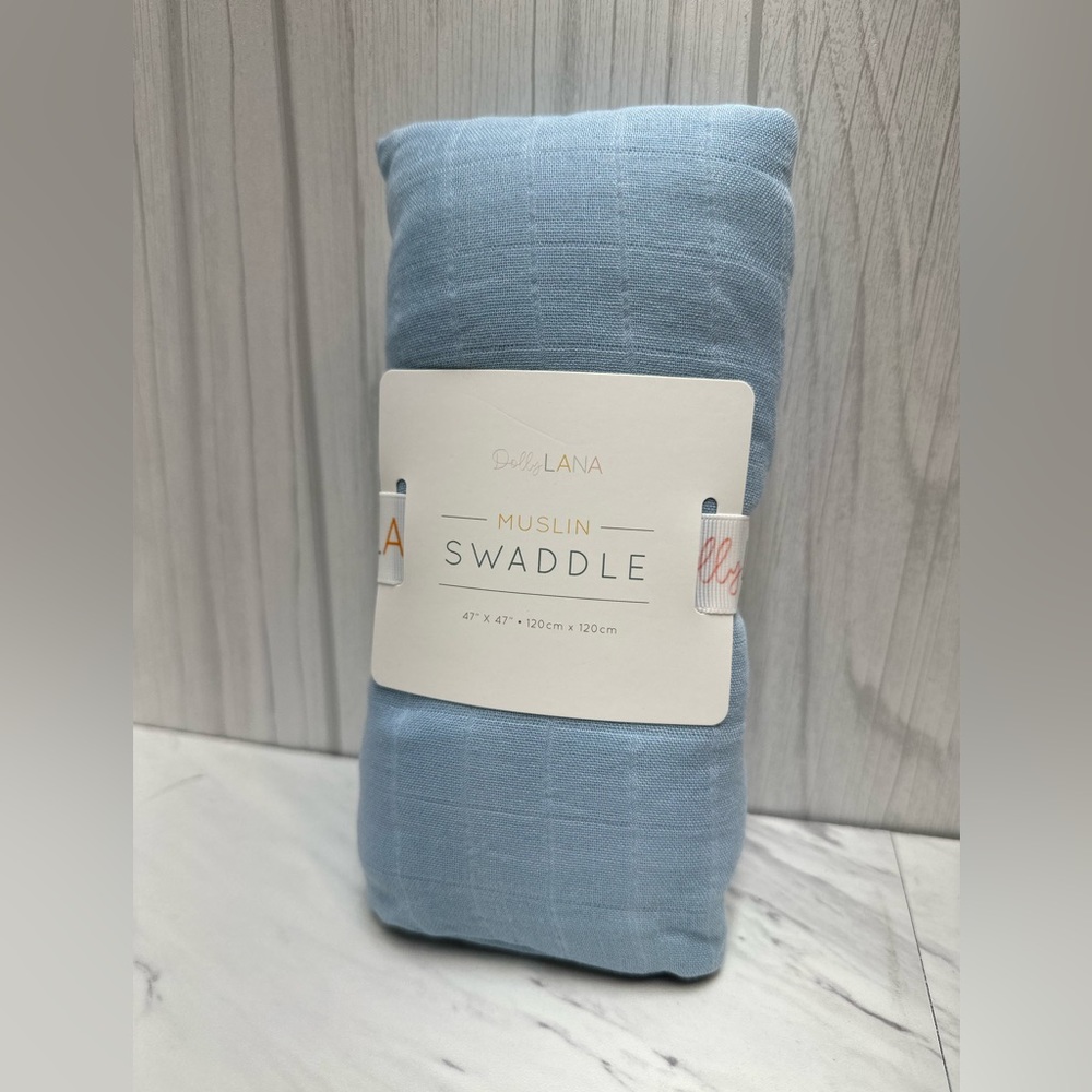 Dolly Lana blue muslin swaddle - new! So soft!!